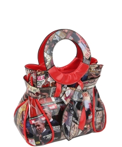 The Obamas Magazine Handbag PQ071PP RED